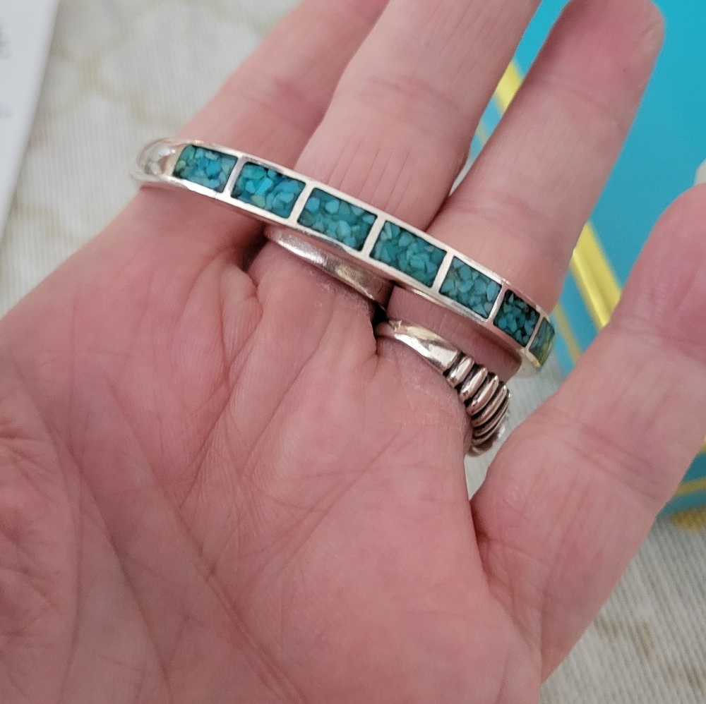 Silver and Turquoise Inlay Bracelet